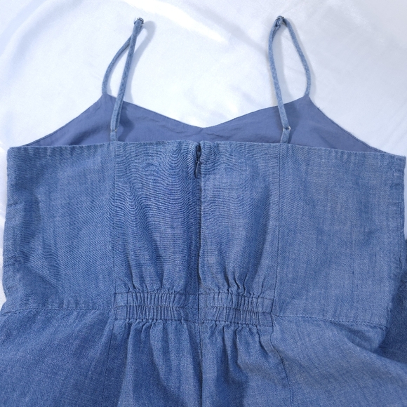 J. Crew Roadrunner Chambray Wide Leg Denim Jumpsuit Size 6 - Picture 5 of 12